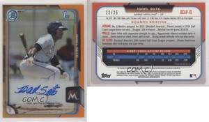 2015 Bowman Chrome Prospects Auto Orange Refractor /25 Isael Soto #BCAP-IS Auto