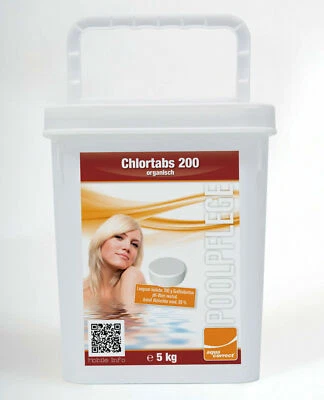 Chlortabs Tabs 200g 5kg Chlor Wasserpflege Schwimmbad Pool Whirlpool - Bild 1 von 4