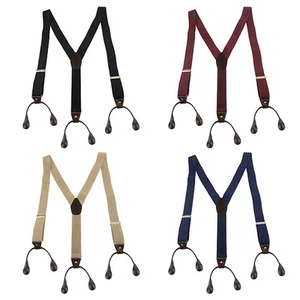 New Style Button Holes Link Men's Suspenders Adjustable Elastic Unisex Braces - Picture 1 of 12