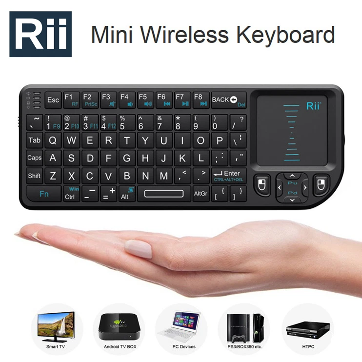 Rii X1 2.4Ghz Mini Wireless Keyboard Touchpad Smart TV Android TV Box PC - Image 1 of 4