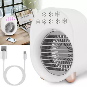 4 In 1 Air Cooler Fan Mini Air Conditioner Personal Cooling Bedroom Office Fan - Picture 1 of 13