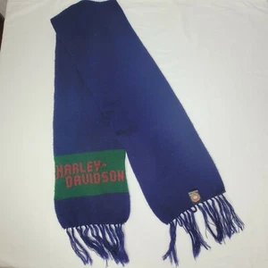 Vintage Harley Davidson Blue Green Red Winter Scarf 52"x8" Official RKS Products - Picture 1 of 7