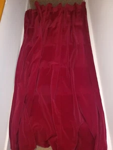 1 single Debenhams lined dark red cotton velvet curtain 67" wide x 71" long - Picture 1 of 5