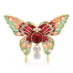 Rhinestone Butterfly Brooch Women Temperament Fashion Pin Accessories Jewelry - Picture 1 of 9