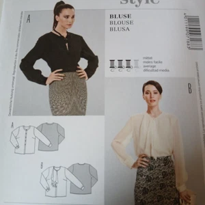 Burda 7188 Loose-Fit Blouse Pussy Bow Option Misses 8-18 Dark Academia Gothic - Picture 1 of 4