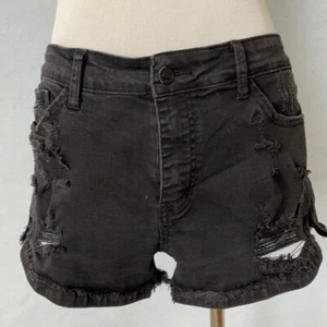 KanCan Black Ripped Distressed Shorts, Juniors 11 - Picture 1 of 12