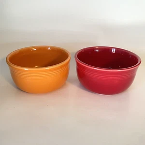 Set of 2 Homer Laughlin Fiesta Gusto Bowls Poppy Orange Scarlet Red USA - Picture 1 of 9