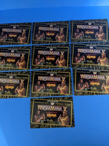 10 WWF WrestleMania V EXPLODE Event Postcard Pay Per View Reminder to Order Cover