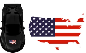 USA Aufkleber Flagge Wappen  Fahne Motorhaube PKW Flagge 44x29cm MHF - Bild 1 von 8