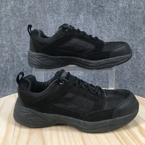 Brahma Shoes Mens 9.5 Steel Toe Work Safety Sneakers Black Suede Lace Up Low Top - Picture 1 of 13
