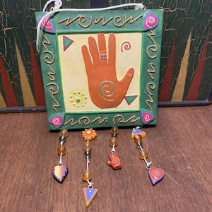 Carillón de viento boho decoración pared mano Hamsa retro vintage con cuentas casa hogar bendición - Imagen 1 de 7