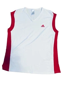 Adidas Women Top M Tennis Running White/ Red - Picture 1 of 3