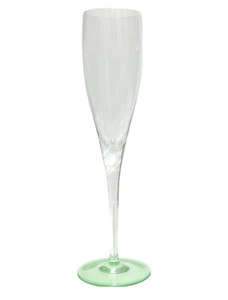 Villeroy & Boch Champagne Flutes Clear Bowl Green Base Glass 9” rare to find - Picture 1 of 10