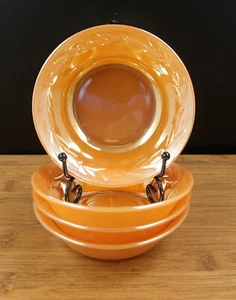 4 Fire King Peach Lustre Laurel Fruit Dessert Bowl 4.875 in diameter - Picture 1 of 17
