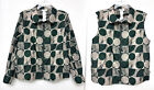 NEW Akris Punto Circlefield Print Jacket Vest Green Tan Field Dots Circles 10