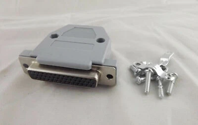 DB44 Female Jack 44 Pin 3 Rows D-SUB Connector Grey Plastic Hood Cover Backshell - Image 1 of 4
