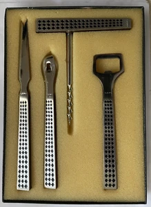 Set bar vintage Playboy 4 pezzi acciaio inox e teak completo di scatola originale - Foto 1 di 7