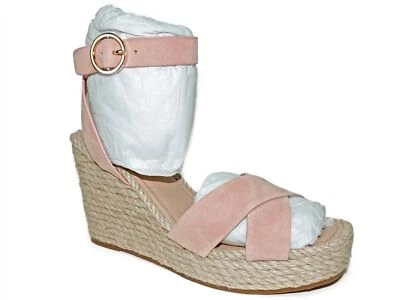Sandalias de cuña Via Spiga para mujer Sesilia alpargata rosa azul gamuza talla 8 M Foto 1 de 4