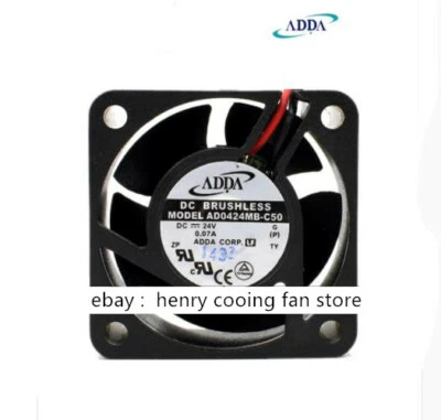 ADDA fan AD0424MB-C50 DC 24V 0.07A 40*40*20mm 2pin 6900RPM Inverter cooling fan - Image 1 of 4