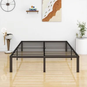 Metal Bed Frame Single/Double/King Size Bed Platform Bed Base 3ft 4ft6 5ft Black - Picture 1 of 37