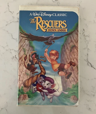 RARE Black Diamond Walt Disney's The Rescuers Down Under (VHS Tape + contents) - Image 1 of 4