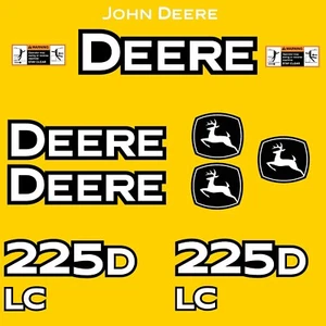 SE ADAPTA A 225D LC DEERE RECAMBIO CALCOMANÍA PEGATINA - EXTERIOR DURADERO LAMINADO - Imagen 1 de 1