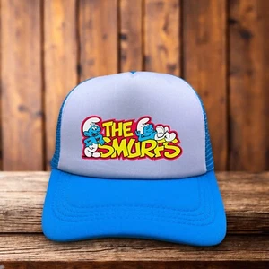 Cappello da camionista da uomo blu vintage fumetti regolabile - Foto 1 di 6