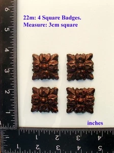 TITLE: 21M "4 square badges" clock case / furniture DIY - Foto 1 di 1