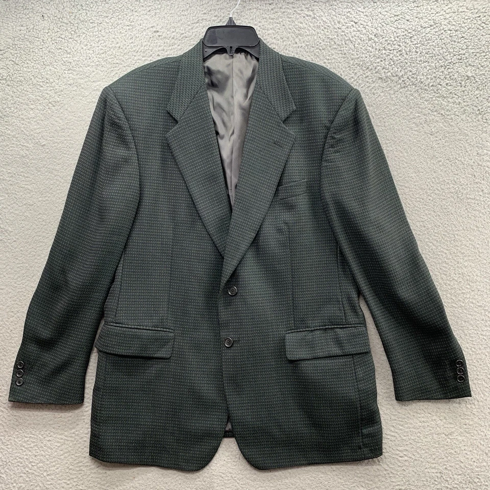 Givenchy Monsieur Jacket Men’s Size 42R Green Geometric Wool Blazer Button Up - Image 1 of 4
