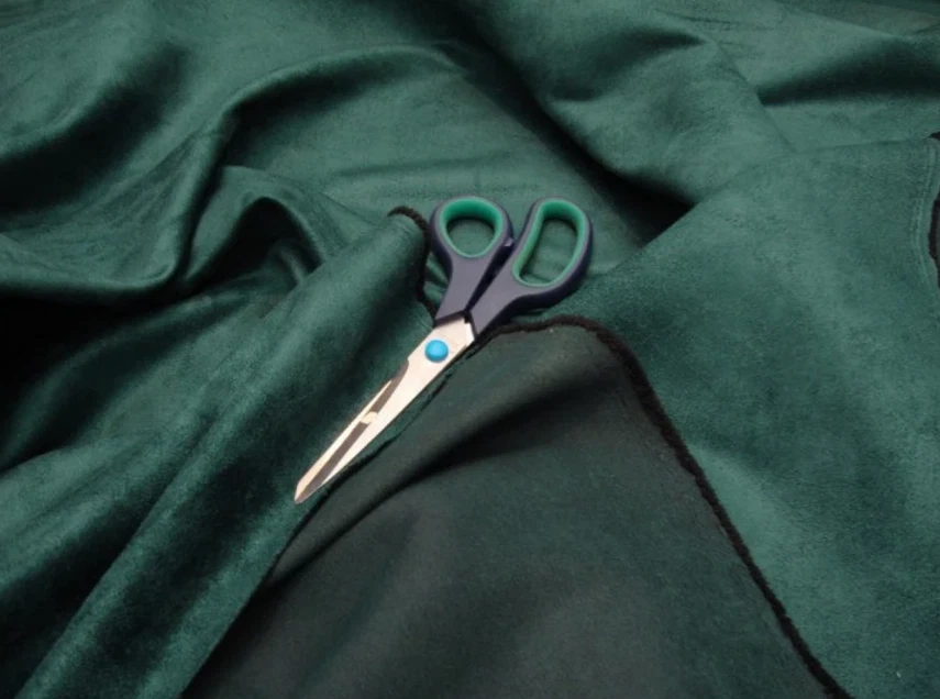 Hunter Green micro faux suede upholstery drapery clothing fabric BY THE YARD 58" - Image 1 of 1