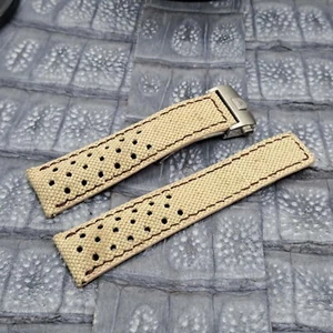 21mm/18mm Canvas Watch Strap Perforated Racing   Minimalist Design - Picture 1 of 9
