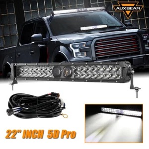 AUXBEAM 22Inch Led Light Bar 5D Pro Lens Off Road Driving Spot Flood Combo Light - Picture 1 of 12