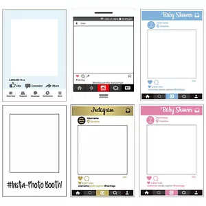 Photo Booth Props Blank Picture DIY Frame Background Birthday Wedding Hen Party - Picture 1 of 105