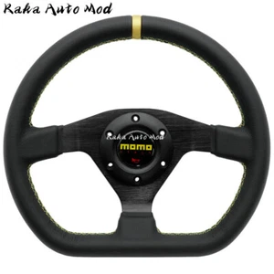 MOMO D Style 300mm 11.8' Genuine Leather Thickened Spoke Sport Steering Wheel - Picture 1 of 8