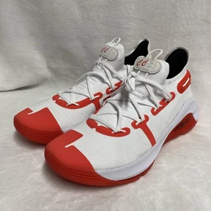 Under Armour Curry 6 TB Men's Size 12.5 Complete Commitment White Red Sneakers - Picture 1 of 8