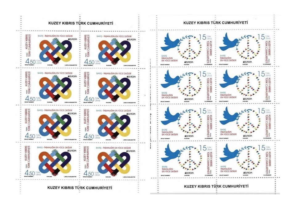 2023 - EUROPA (PAZ - EL VALOR MÁS ALTO DE LA HUMANIDAD) - CHIPRE TURCO - HOJA UMM Foto 1 de 4