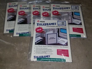 Lot-7pkgs K&M Titleframes Presentation Binder Inserts Blue 1-1/2" Binders 6/pk - Picture 1 of 5