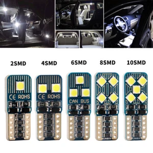 10Pcs Canbus T10 W5W 194 168 3030 SMD Error Free LED Car Light Bulbs 12V White - Picture 1 of 31