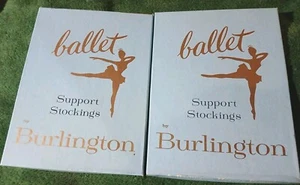 70's Vintage Ballet By Burlington 2 Pair Seamless Stockings In Box Sz 9.5 -10 - Picture 1 of 6