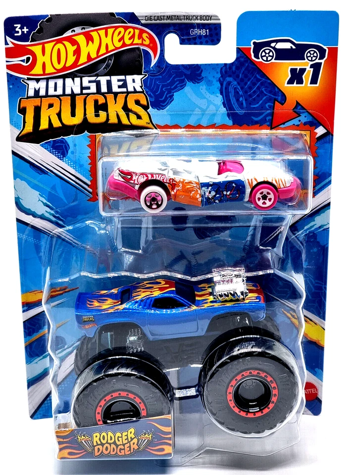 Mattel Hot Wheels doppel Pack Auto + Monster Trucks HKM13 Rodger Dodger