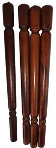 Vintage Set of 4 Mid Century Modern Tapered Wood Table Legs 15 Inches Used - Picture 1 of 5