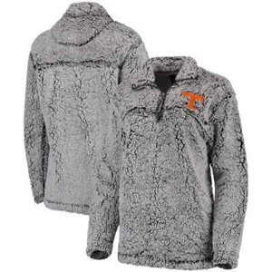 Tennessee Volunteers Pullover Women's YL Gray Sherpa Super Soft 1/4-Zip Jacket - Picture 1 of 7