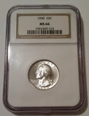 1950 Washington Quarter MS66 NGC - Image 1 of 2