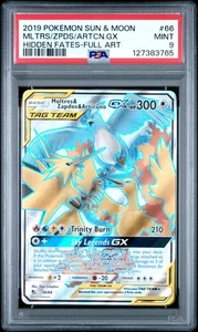 PSA 9 Mltrs/Zpds/Artcn.Gx 66 Pokémon Hidden Fates - Bild 1 von 2