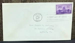 STAMP US SCOTT 896 "Capitol Bldg. at Boise, Idaho" 3 CENT 1940 FDC - Picture 1 of 1