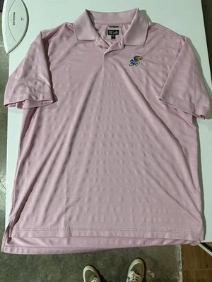 Kansas Jayhawks Adidas Golf Team Polo Pink - Large - Image 1 of 4
