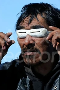 Inuit Snow Goggles Skiing Glasses Cosplay Imitating Eskimos with Storage Bag - Picture 1 of 5