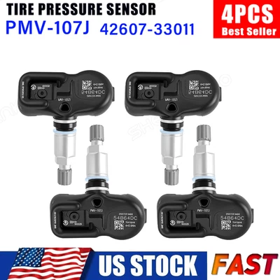 4x Genuine Tire Pressure Sensor TPMS 42607-33021 PMV-107J For Toyota Highlander - Image 1 of 4