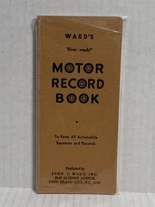 Ward's "Ever-ready" Motor Record Book Unused in Plastic 1959 Long Island City NY - Picture 1 of 5