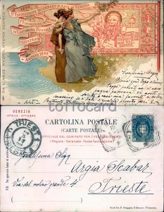 ESPOSIZIONE ARTE CARTOLINE POSTALI VENEZIA 1899-AUTORE PAGGIARO-A3-24 - Foto 1 di 1